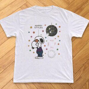 White - Harry Styles x Peanuts Snoopy Cartoon Graphic Tee REPRINT